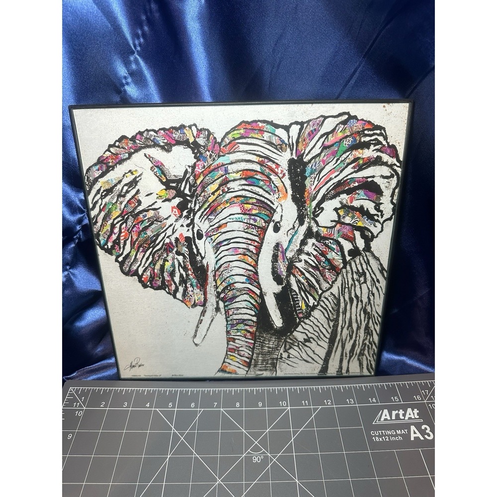 "Serengeti Plains II" Elephant Framed Print By Gina Ritter 12x12"